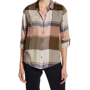 4x$25 Lucky brand long sleeve button down plaid shirt size XS